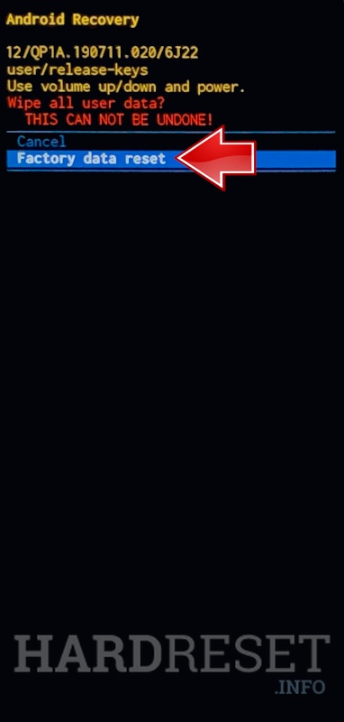 Factory data reset